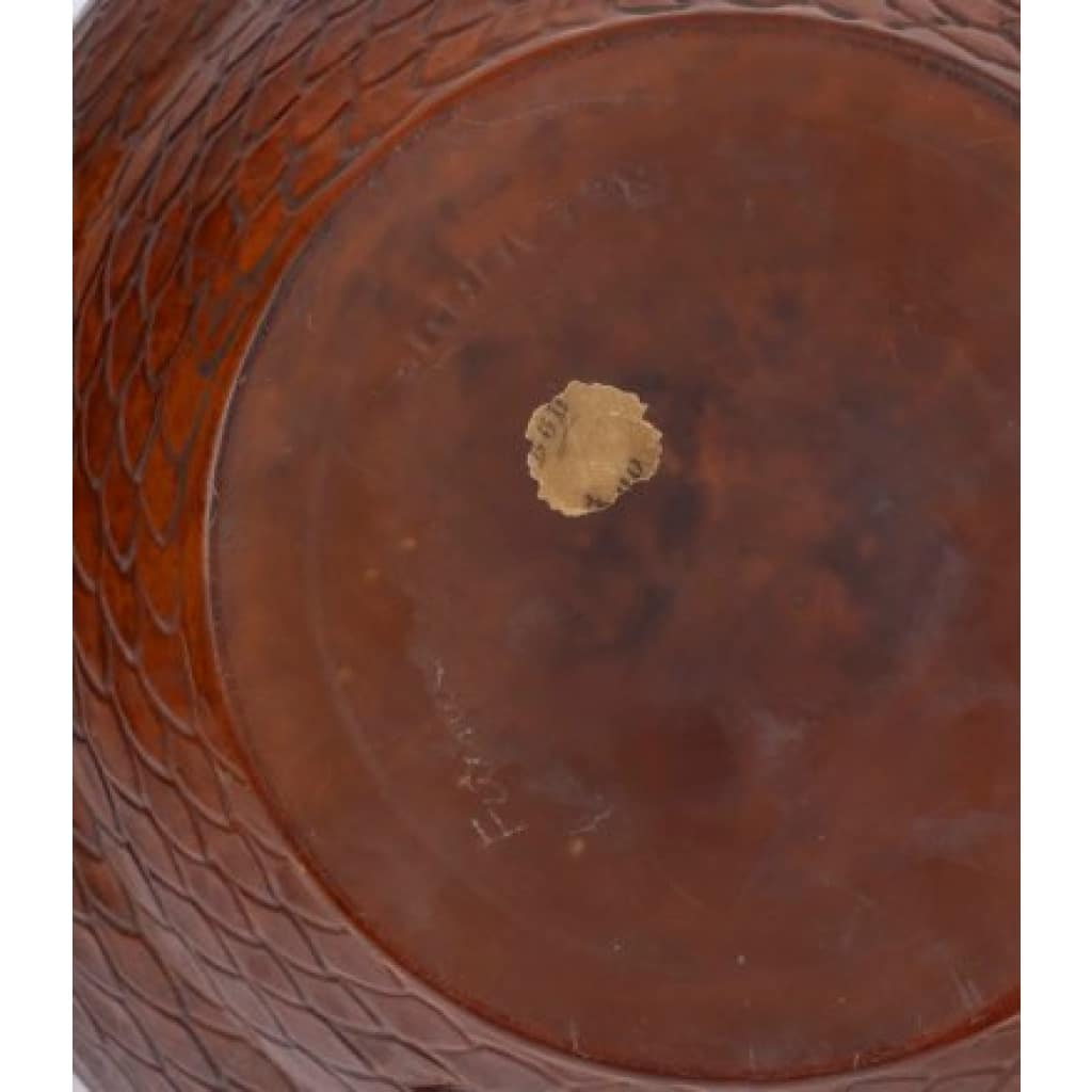 1924 – René Lalique – Vase Serpent teinté ambre 7 1924 – René Lalique – Vase Serpent teinté ambre 7