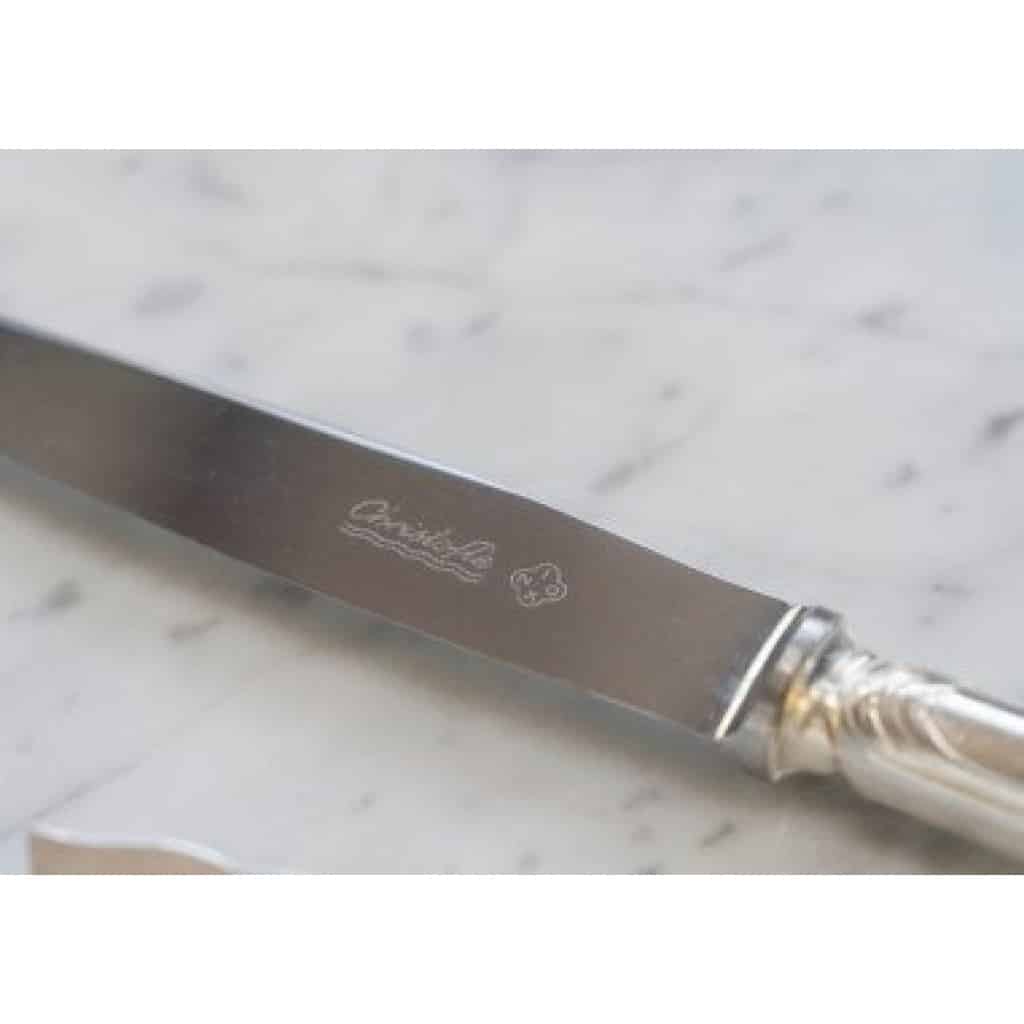 CHRISTOFLE ménagère « MARLY » 113 pièces métal argenté dans sa boite 11