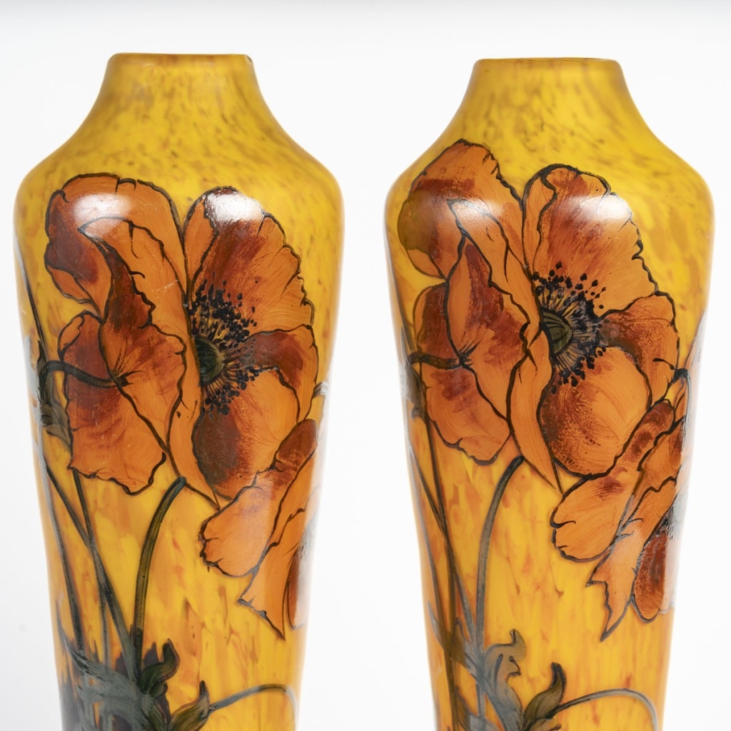 François Théodore Legras, Paire de vases aux Pavots 4 François Théodore Legras, Paire de vases aux Pavots 4