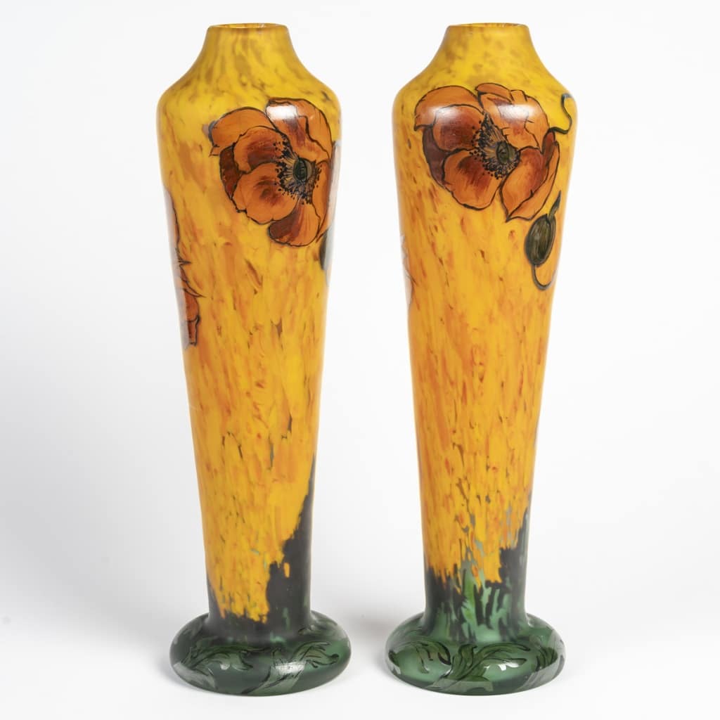 François Théodore Legras, Paire de vases aux Pavots 3 François Théodore Legras, Paire de vases aux Pavots 3