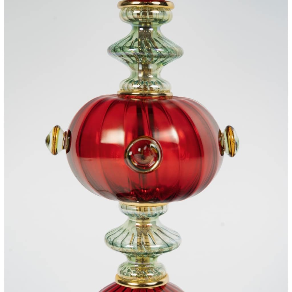 Grande lampe à poser en céramique et verre de Murano par la Maison Martinetti 5