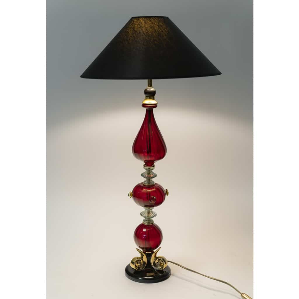 Grande lampe à poser en céramique et verre de Murano par la Maison Martinetti 7