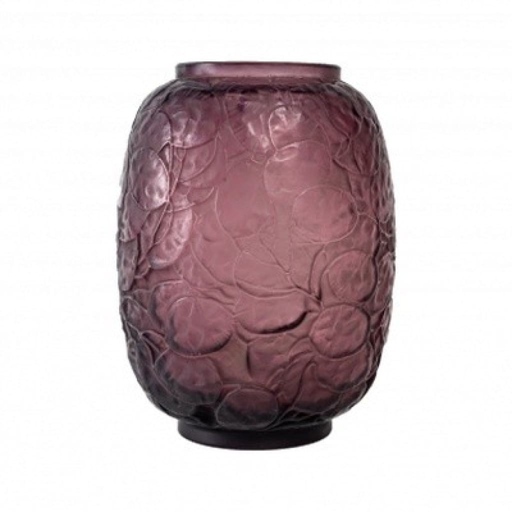 René Lalique : Vase « Monnaie du Pape » teinté Améthyste -1914 2 René Lalique : Vase « Monnaie du Pape » teinté Améthyste -1914 2