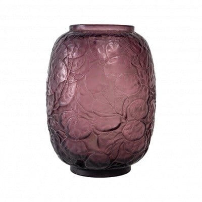 René Lalique : Vase « Monnaie du Pape » teinté Améthyste -1914 René Lalique : Vase « Monnaie du Pape » teinté Améthyste -1914