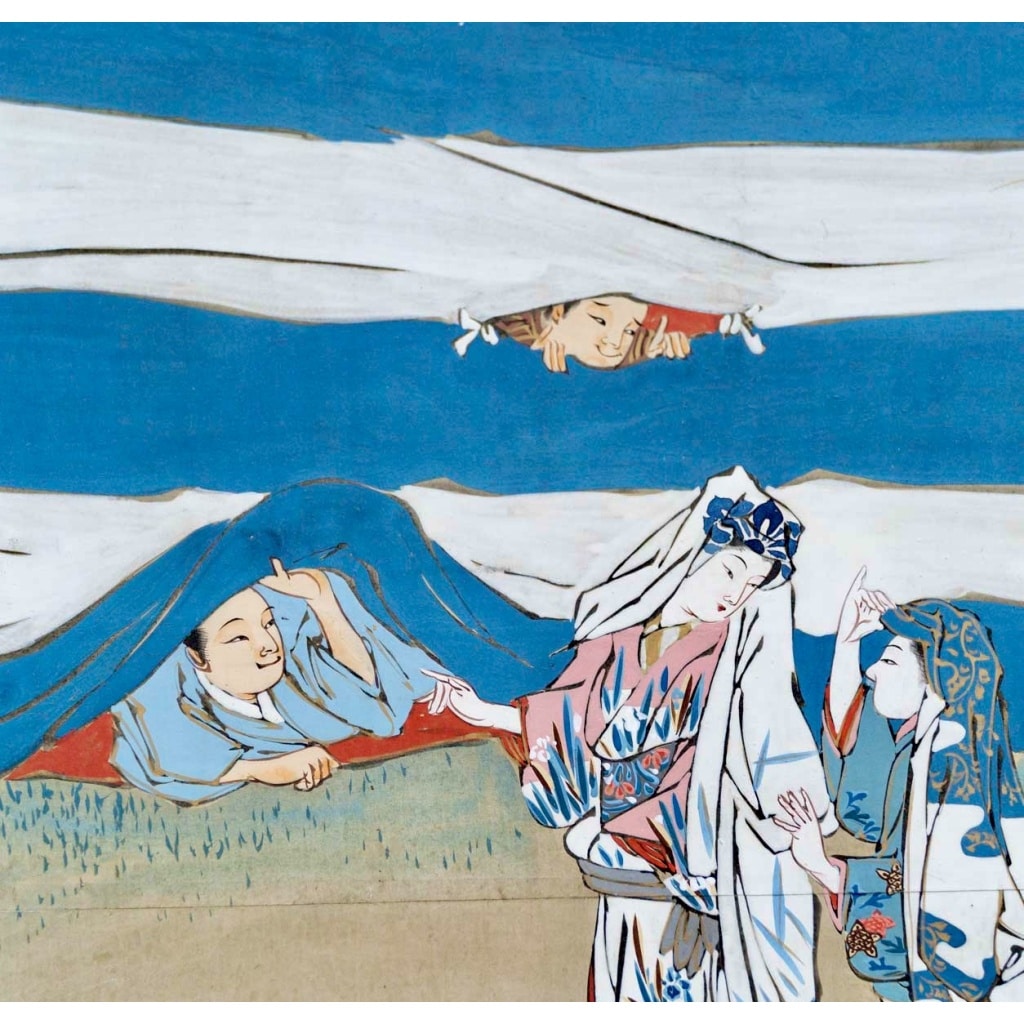 Le printemps. Paravent japonais à 2 panneaux. Epoque Meiji (1868-1912) 7