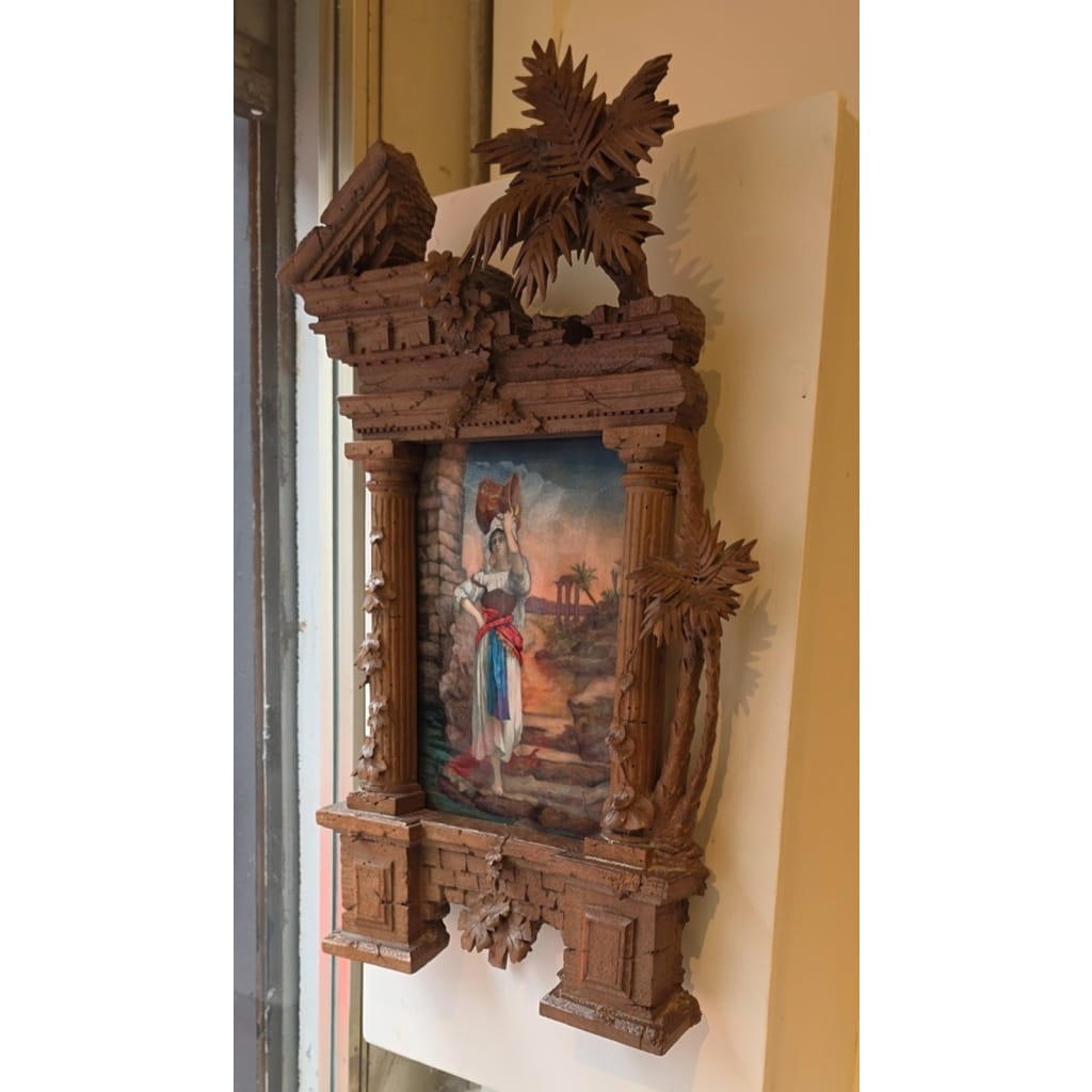 La Porteuse d’Eau, Plaque en émail encadrée, circa 1900 12 La Porteuse d’Eau, Plaque en émail encadrée, circa 1900 12