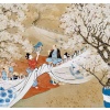 Le printemps. Paravent japonais à 2 panneaux. Epoque Meiji (1868-1912) 11