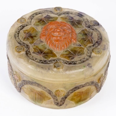 Boîte « Masques » pâte de verre de Gabriel ARGY-ROUSSEAU Boîte « Masques » pâte de verre de Gabriel ARGY-ROUSSEAU