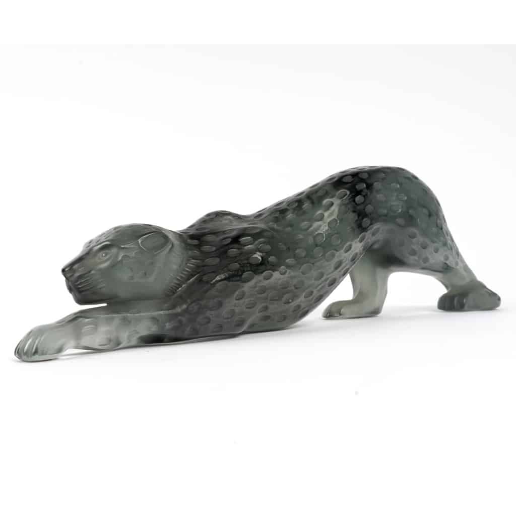 Sculpture « Panthère – Zeila » cristal gris de Marie-Claude LALIQUE 3