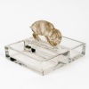 Cendrier « Chèvre » verre blanc patiné sépia de René LALIQUE 9
