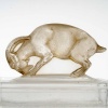 Cendrier « Chèvre » verre blanc patiné sépia de René LALIQUE 14