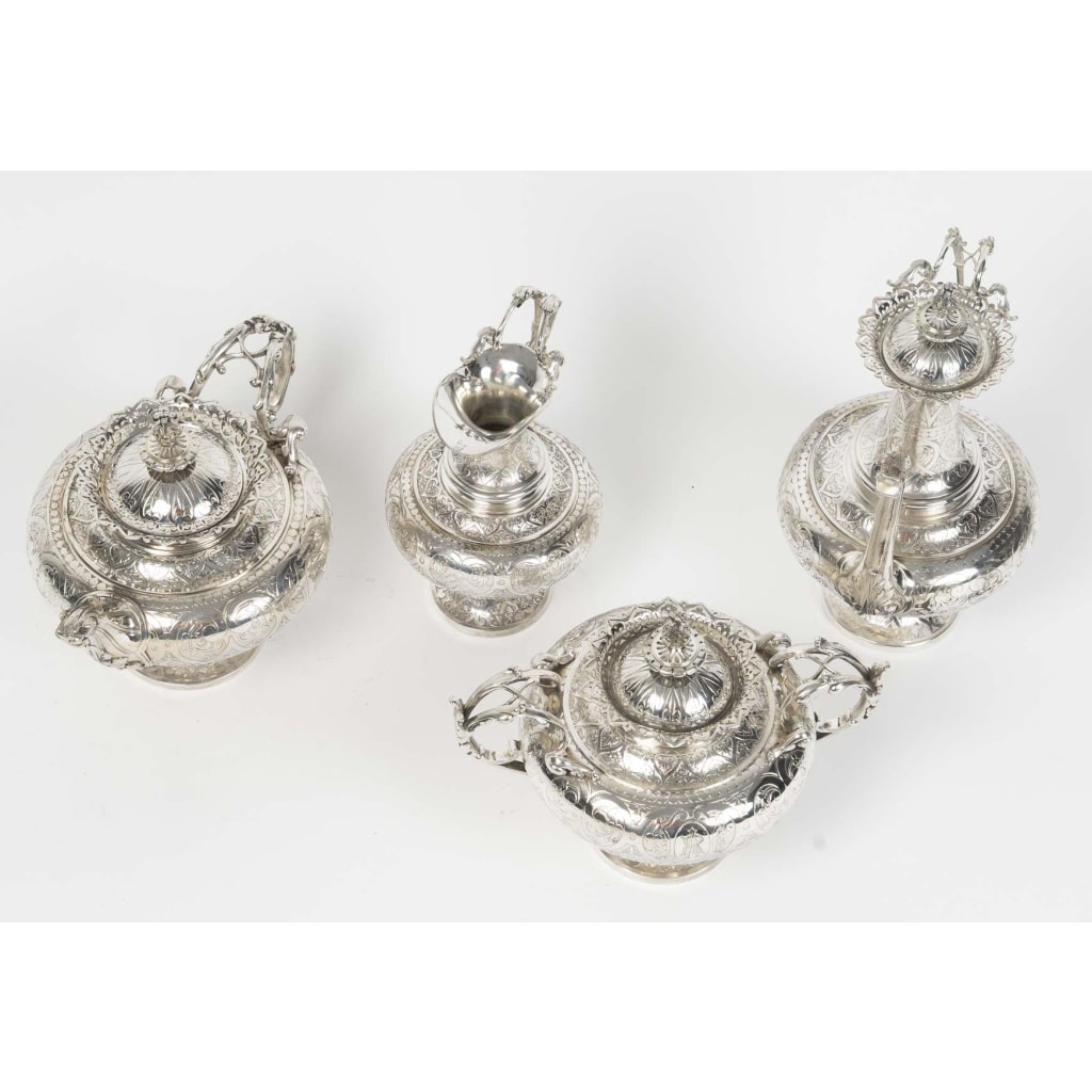 FROMENT MEURICE – Service à Thé & Café 4 pièces argent massif – Epoque XIXe siècle 7 FROMENT MEURICE – Service à Thé & Café 4 pièces argent massif – Epoque XIXe siècle 7