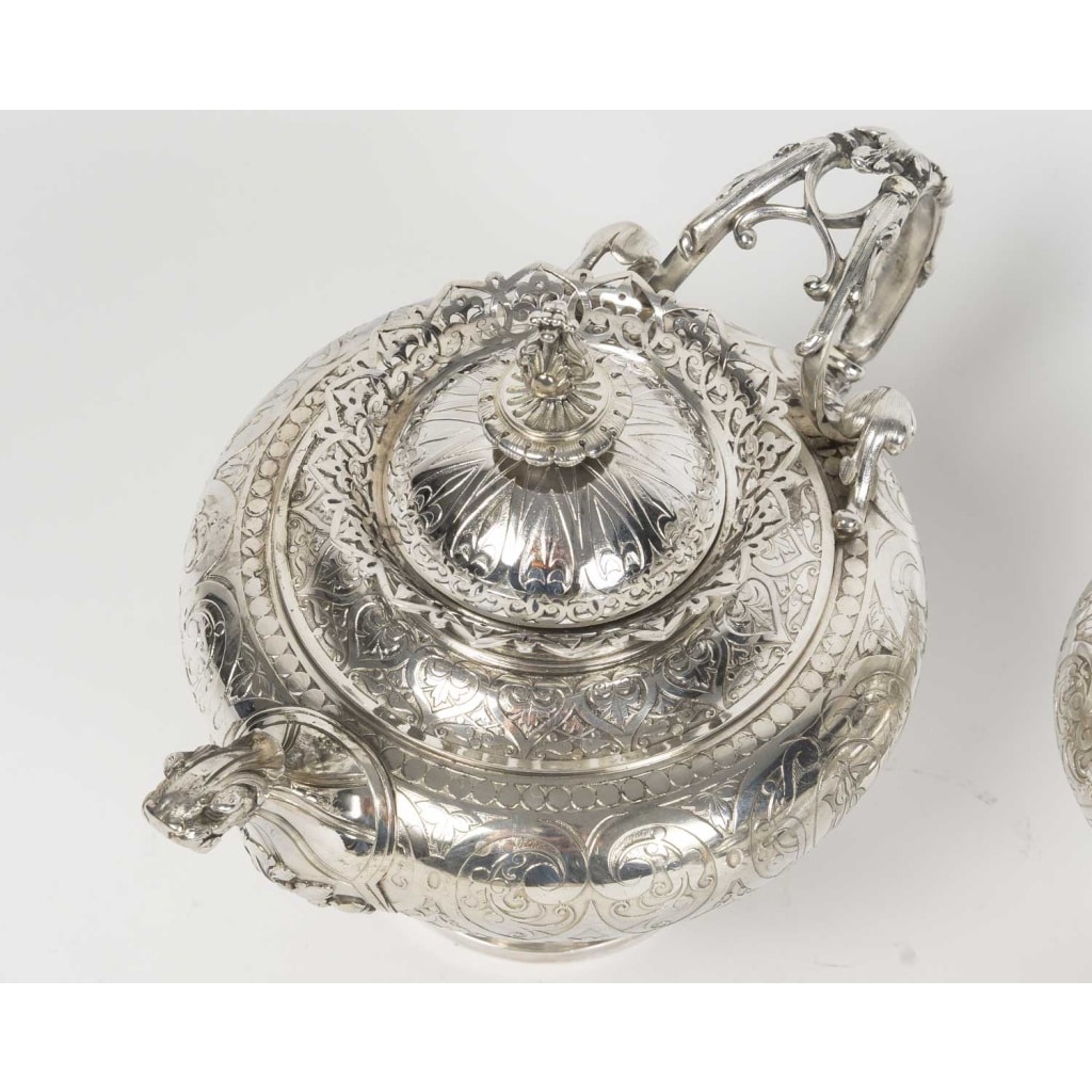 FROMENT MEURICE – Service à Thé & Café 4 pièces argent massif – Epoque XIXe siècle 8 FROMENT MEURICE – Service à Thé & Café 4 pièces argent massif – Epoque XIXe siècle 8