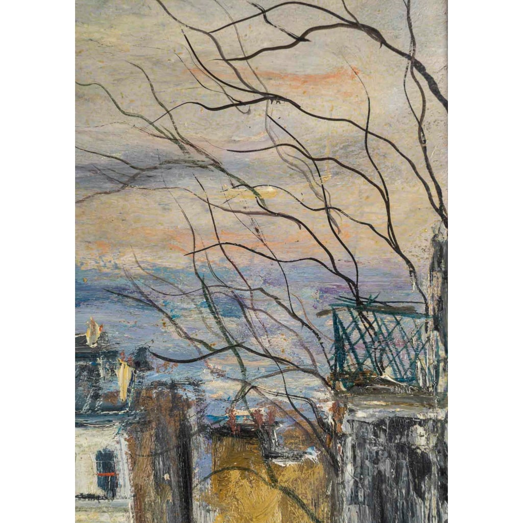 Serge Belloni (1925-2005) L’escalier de la rue du Calvaire à Montmartre huile sur panneau vers 1950-1960 7 Serge Belloni (1925-2005) L’escalier de la rue du Calvaire à Montmartre huile sur panneau vers 1950-1960 7