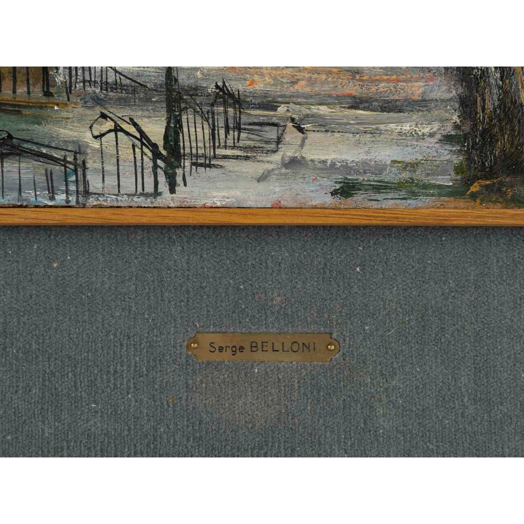 Serge Belloni (1925-2005) L’escalier de la rue du Calvaire à Montmartre huile sur panneau vers 1950-1960 8 Serge Belloni (1925-2005) L’escalier de la rue du Calvaire à Montmartre huile sur panneau vers 1950-1960 8