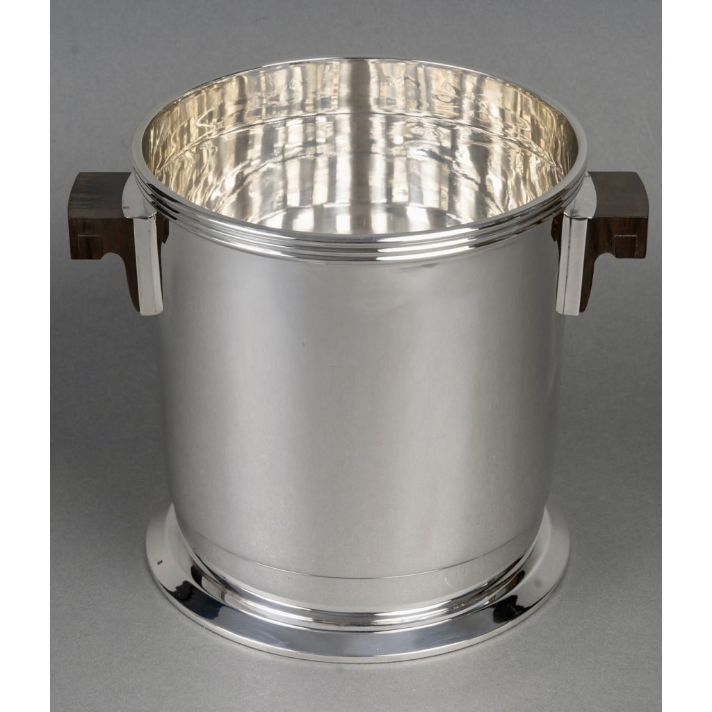 Seau à Champagne Art Déco Moderniste argent massif de Jean E. PUIFORCAT 2