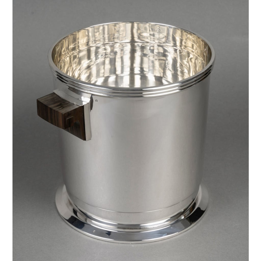 Seau à Champagne Art Déco Moderniste argent massif de Jean E. PUIFORCAT 4