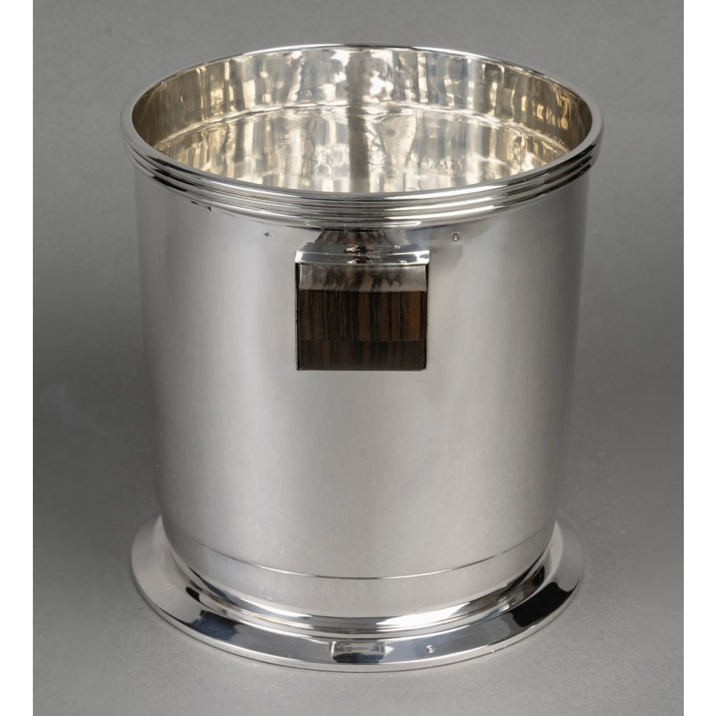 Seau à Champagne Art Déco Moderniste argent massif de Jean E. PUIFORCAT 5