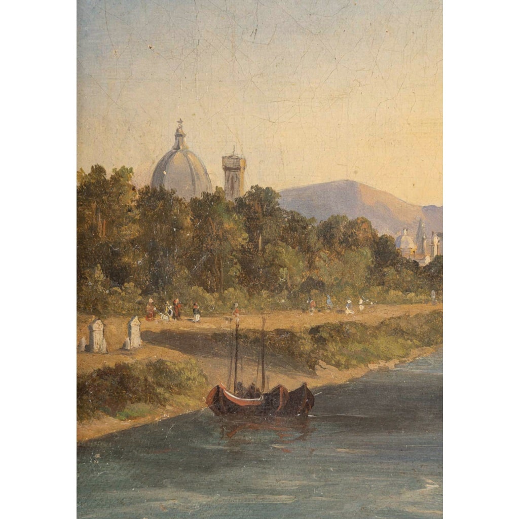 Charles-Edouard Hugot (1815-1886) – Vues animées des rives de l’Arno, Florence vers 1843 6 Charles-Edouard Hugot (1815-1886) – Vues animées des rives de l’Arno, Florence vers 1843 6