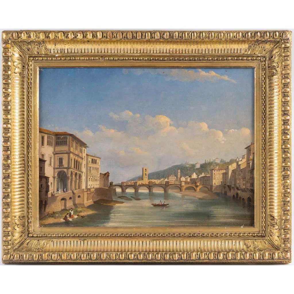 Charles-Edouard Hugot (1815-1886) – Vues animées des rives de l’Arno, Florence vers 1843 9 Charles-Edouard Hugot (1815-1886) – Vues animées des rives de l’Arno, Florence vers 1843 9
