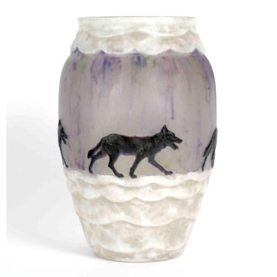Vase « Loups » pâte de verre de Gabriel ARGY-ROUSSEAU Vase « Loups » pâte de verre de Gabriel ARGY-ROUSSEAU