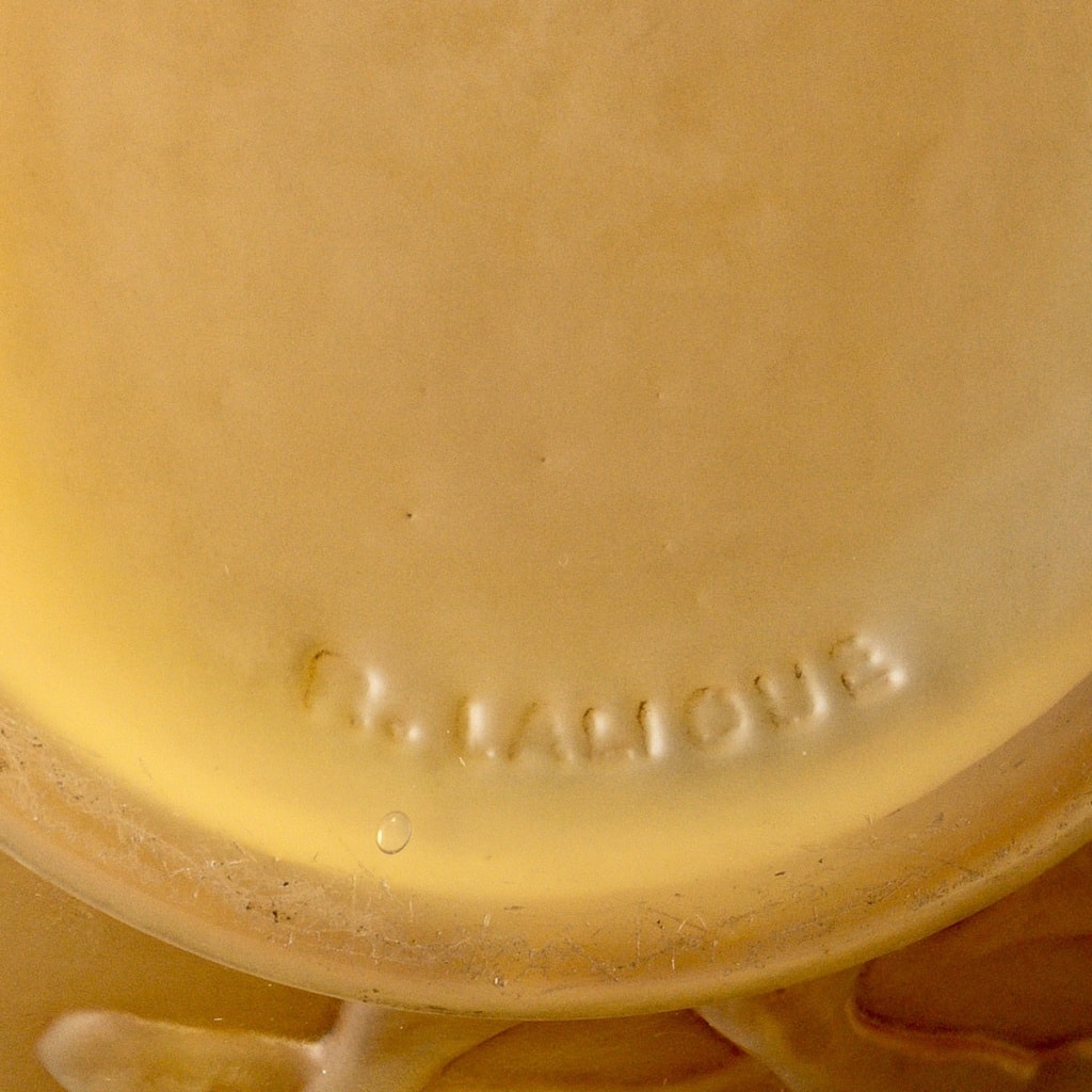 Vase « Archers » verre butterscotch patiné sépia de René LALIQUE 8