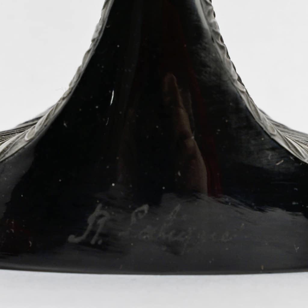 Presse-Papiers « Double Marguerite » verre rouge ambré de René LALIQUE 6