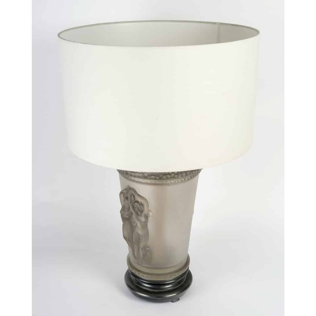Lampe « Deux Danseuses » cristal patiné gris de René LALIQUE 4