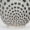 Vase « Damiers » verre blanc émaillé noir de René LALIQUE 12