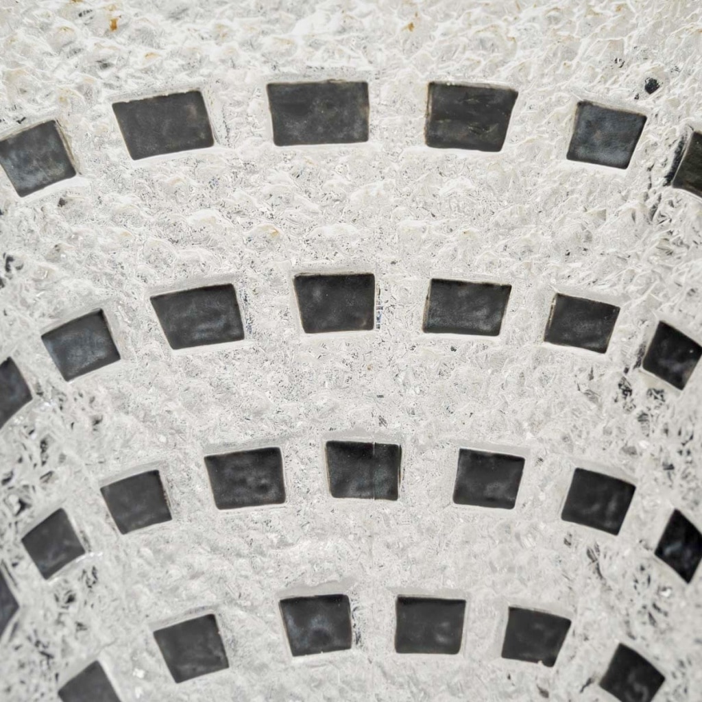 Vase « Damiers » verre blanc émaillé noir de René LALIQUE 6