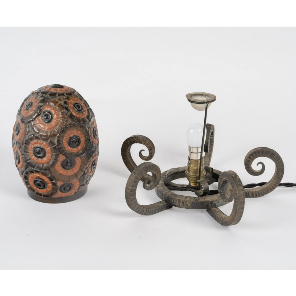 Veilleuse « Bouquet de Fleurs » pâte de verre de Gabriel ARGY ROUSSEAU 5