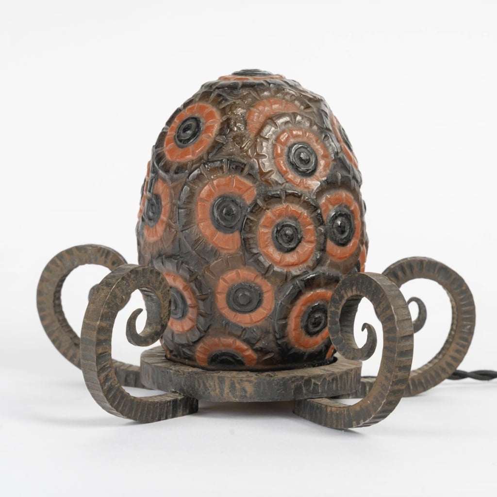 Veilleuse « Bouquet de Fleurs » pâte de verre de Gabriel ARGY ROUSSEAU 3