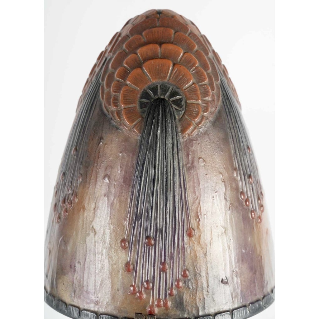 Lampe « Fleurs Tropicales » pâte de verre de Gabriel ARGY ROUSSEAU 8