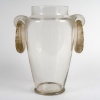 Vase « Deux Anneaux Lézards » verre blanc patiné sépia de René LALIQUE 9