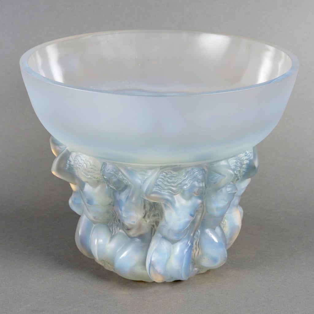 Vase « Naïades » verre opalescent patiné bleu de René LALIQUE 5