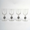 Suite de 4 verres à Eau « Thionville » verre blanc émaillé noir de René LALIQUE 6
