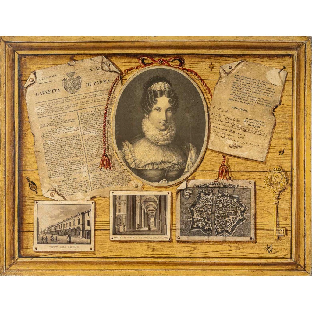 Paire de trompe-l’œil aux portraits de l’Impératrice Marie-Louise, Italie, vers 1850-1880 3 Paire de trompe-l’œil aux portraits de l’Impératrice Marie-Louise, Italie, vers 1850-1880 3