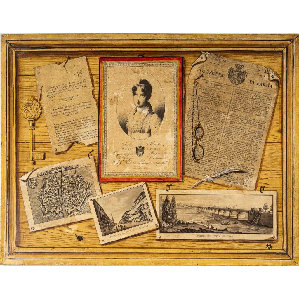 Paire de trompe-l’œil aux portraits de l’Impératrice Marie-Louise, Italie, vers 1850-1880 4 Paire de trompe-l’œil aux portraits de l’Impératrice Marie-Louise, Italie, vers 1850-1880 4