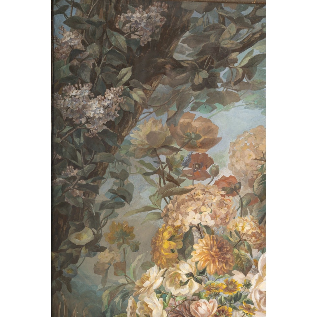 Importante Nature morte aux bouquets de fleurs, gouache de la fin du XIXe siècle 5