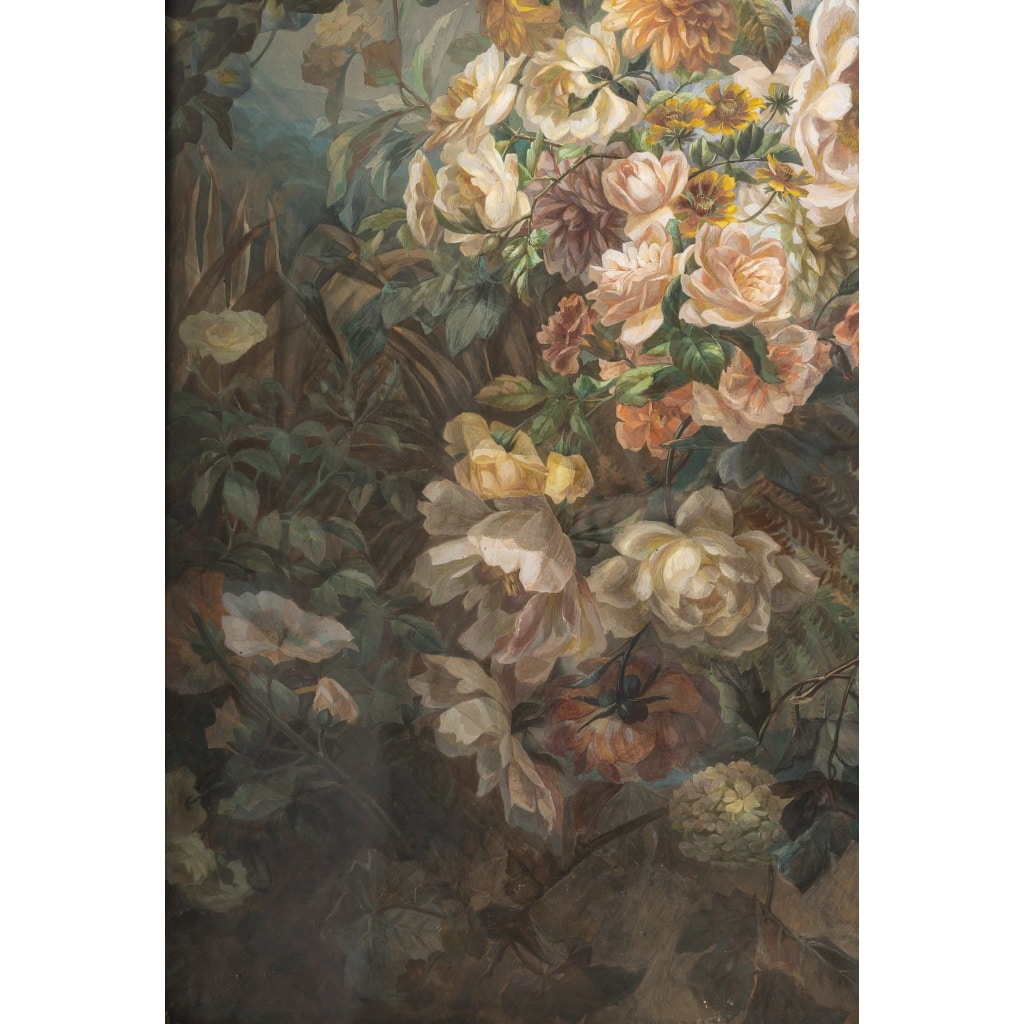 Importante Nature morte aux bouquets de fleurs, gouache de la fin du XIXe siècle 9