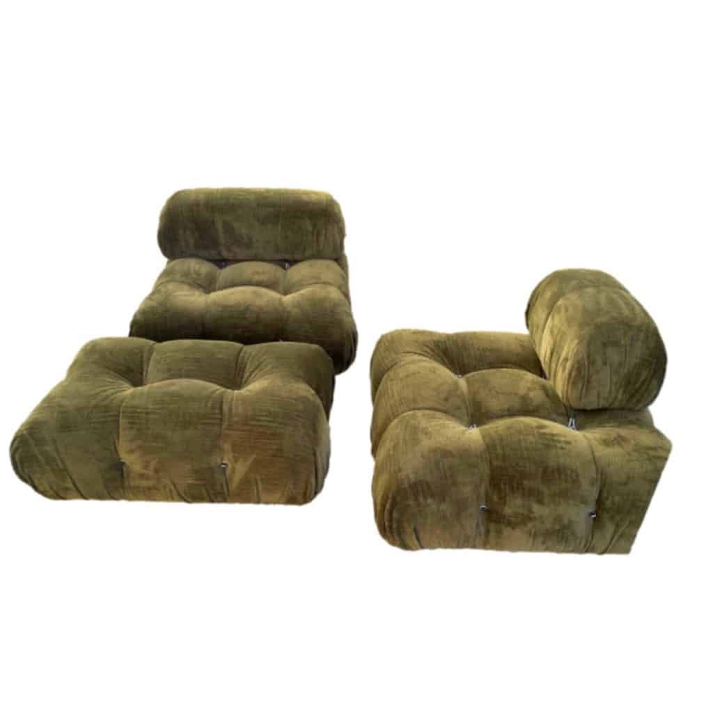 B&B iIalia Canapé 3 modules CAMALEONDA angulaire Chenille Enia Vert Olive