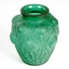 Vase « Domrémy » verre vert émeraude patiné blanc de René LALIQUE 11