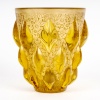 Vase « Rampillon » verre jaune ambré patiné sépia de René LALIQUE 8