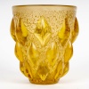 Vase « Rampillon » verre jaune ambré patiné sépia de René LALIQUE 7