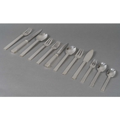 Ménagère Art Déco « Nantes » métal argenté de PUIFORCAT – 109 Pièces