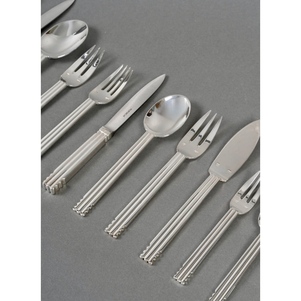 Ménagère Art Déco « Nantes » métal argenté de PUIFORCAT – 109 Pièces 3