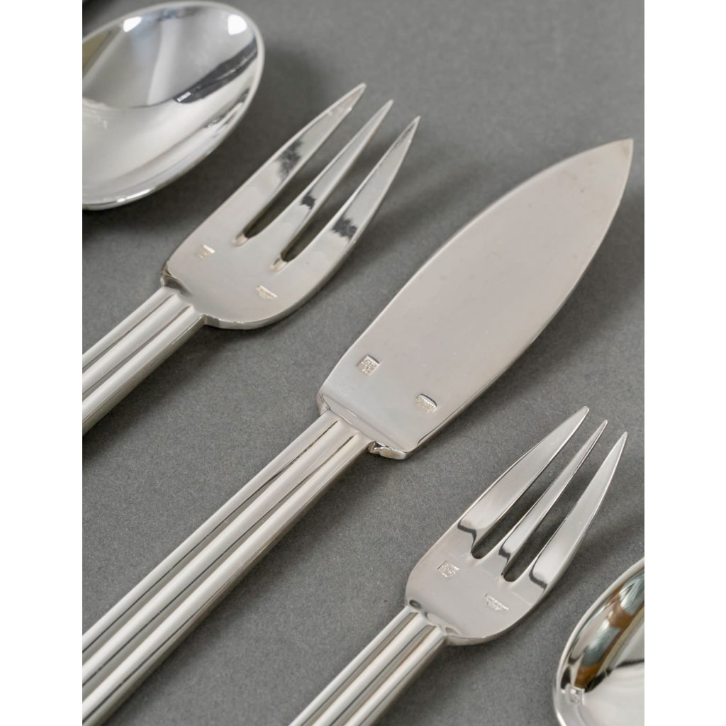 Ménagère Art Déco « Nantes » métal argenté de PUIFORCAT – 109 Pièces 6