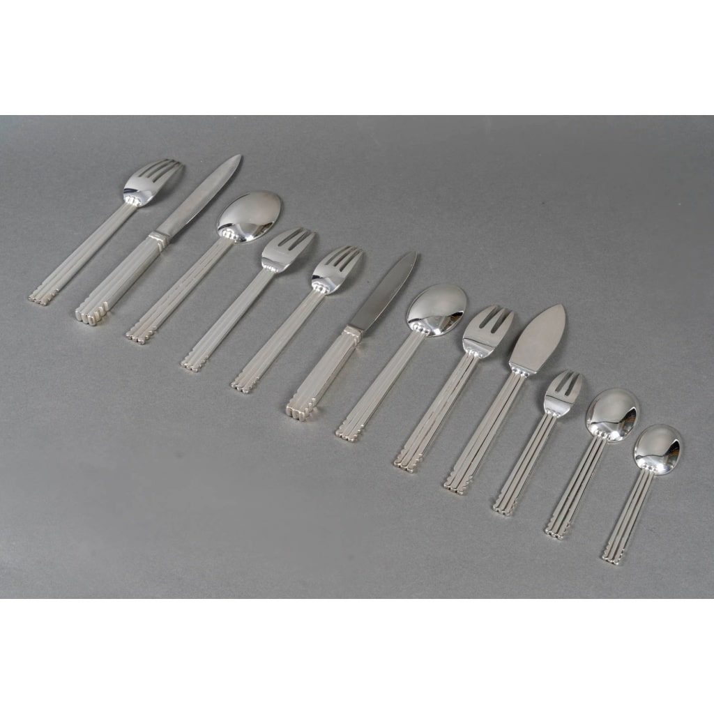 Ménagère Art Déco « Nantes » métal argenté de PUIFORCAT – 109 Pièces 7