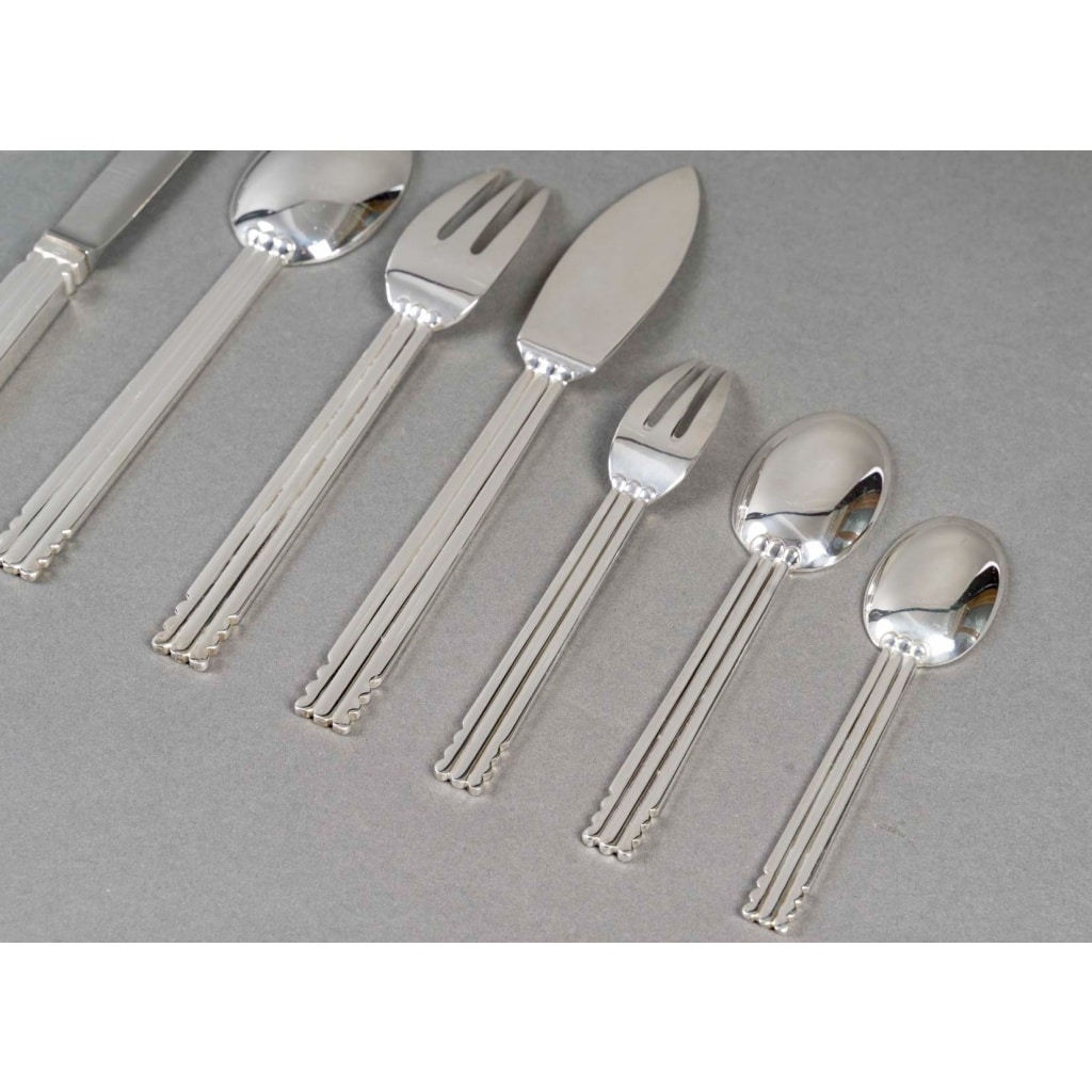 Ménagère Art Déco « Nantes » métal argenté de PUIFORCAT – 109 Pièces 8