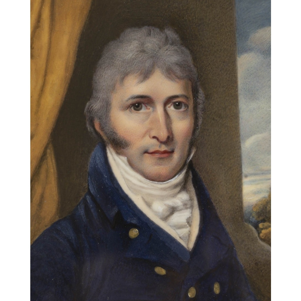 Miniature sur cuivre, Portrait d’homme. Début XIXème siècle 5 Miniature sur cuivre, Portrait d’homme. Début XIXème siècle 5